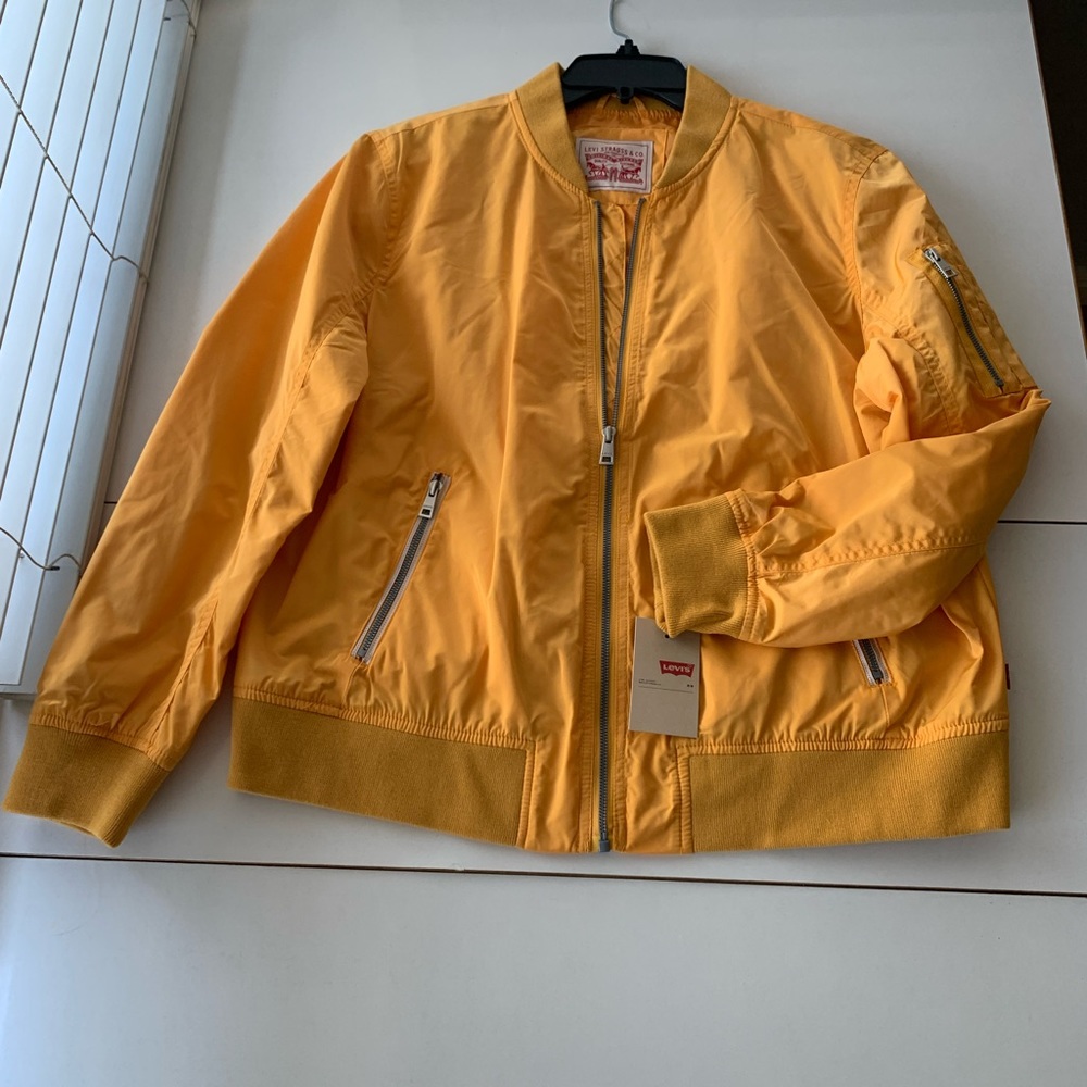 Levi's Strauss Mustard Womens Melanie XXL Bomber Jacket